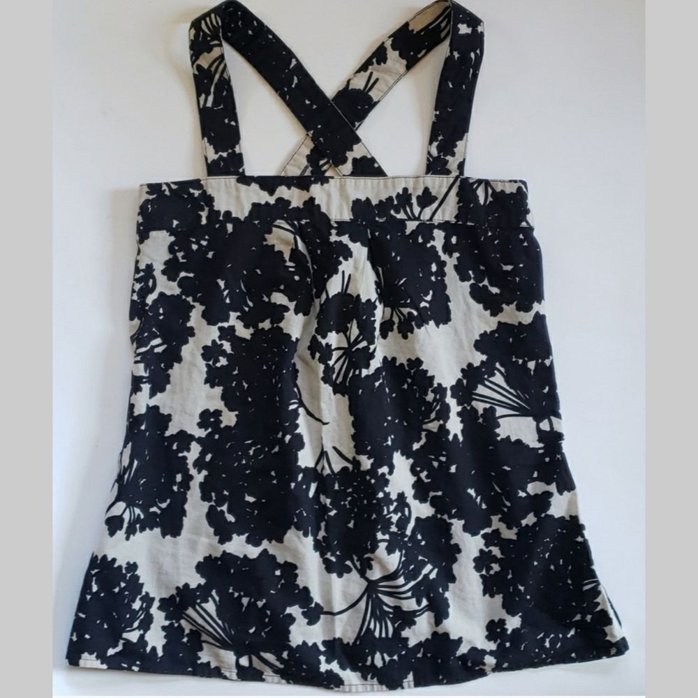 Anthropologie ELWOOD Black Off‑White Floral Cotton Camisole Top Sleeveless XS - Picture 5 of 16